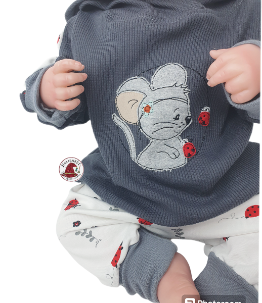 Babyset Gr.56 Hoodie, Pumphose, Halstuch, Mütze